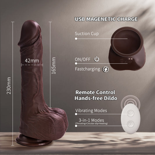 Black Thrusting Dildo-Vibrator Luvmazer